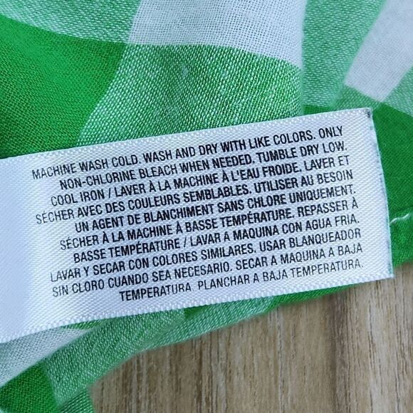 🍑Old Navy Green Checkered Buttoned Sleeveless Top Large - Picture 10 of 11